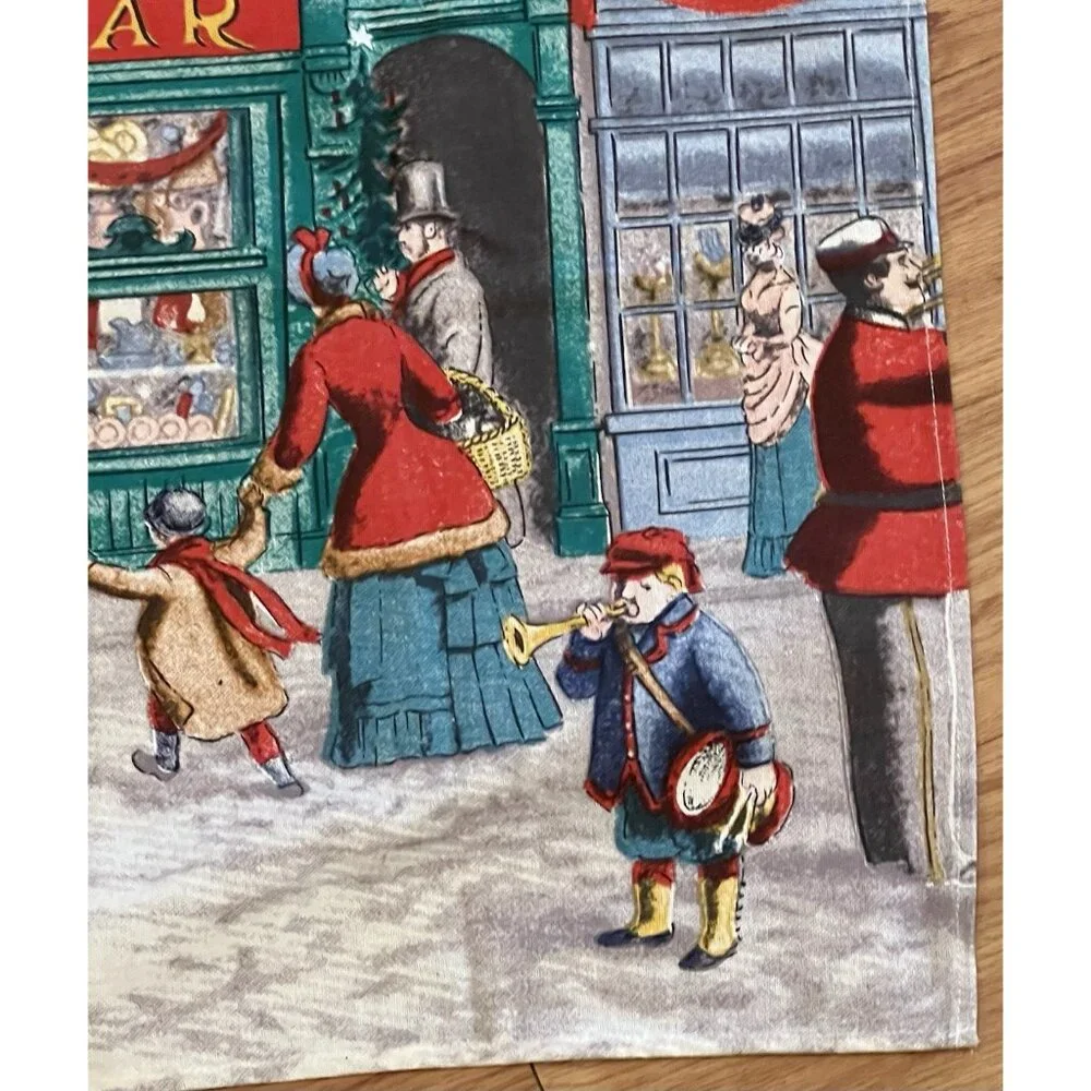 Vintage Tea Towel Marks & Spencer Penny Bazaar 100% Cotton Made In UK Christmas - Picture 9 of 11